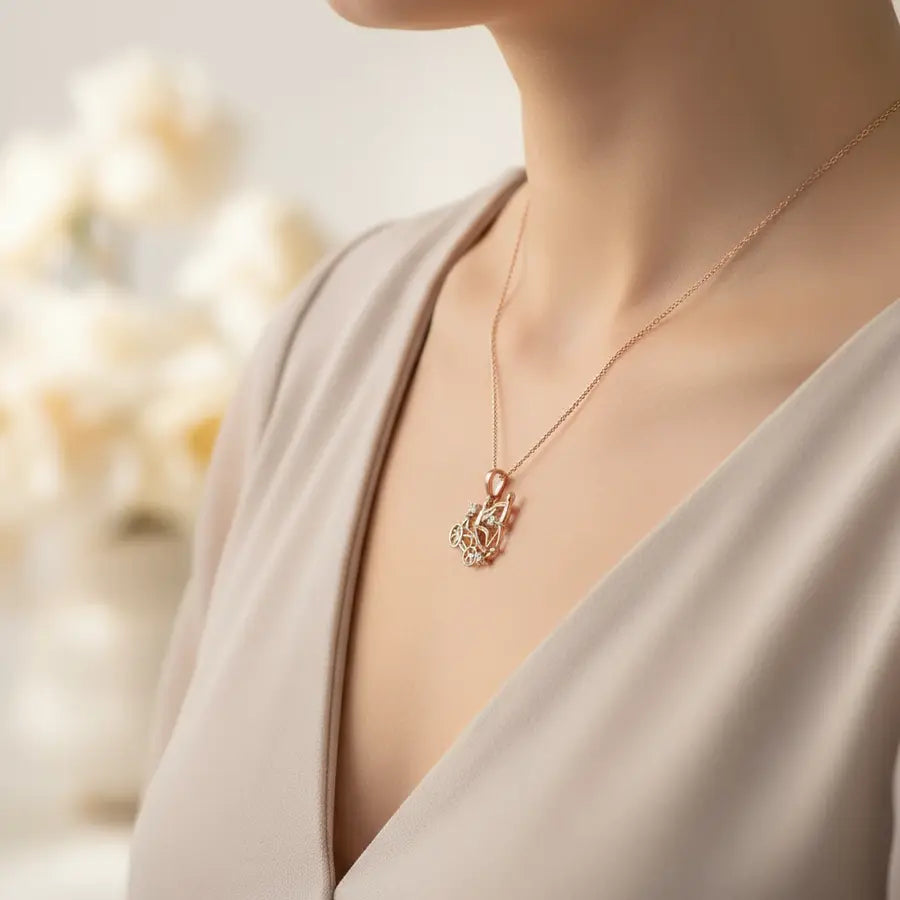 Action Cycle Gold Pendant