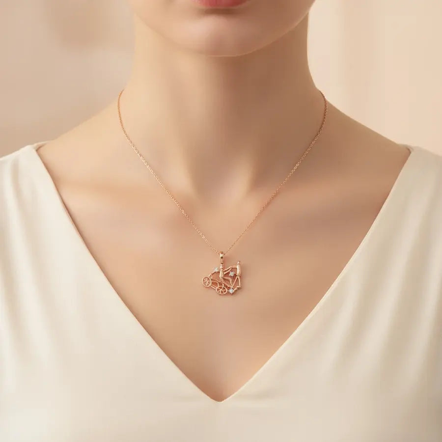 Action Cycle Gold Pendant