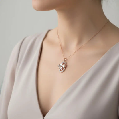 Leaf Cluster Gold Pendant