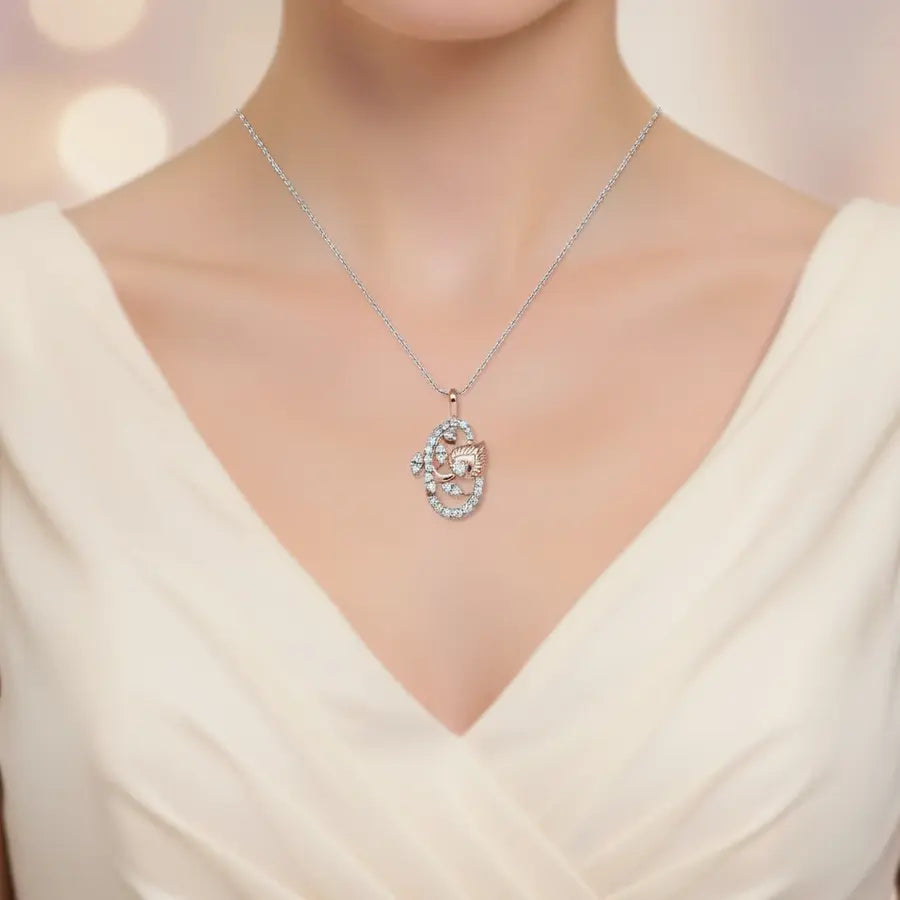 Leaf Cluster Gold Pendant