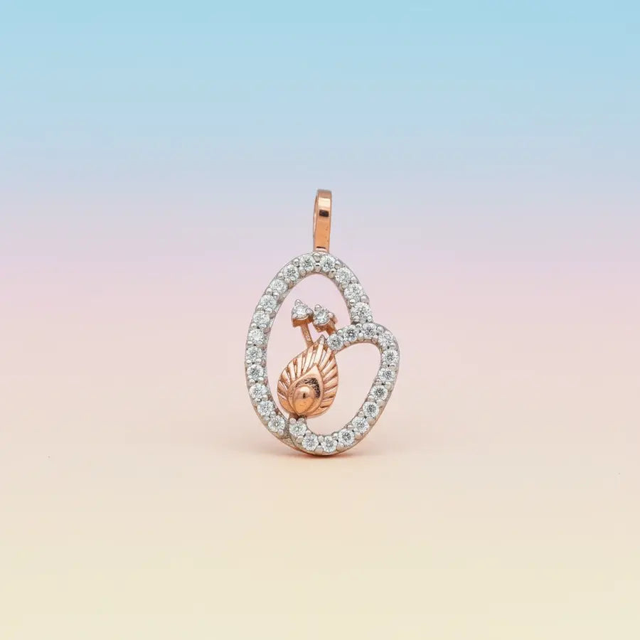 Peacock Feather Gold Pendant