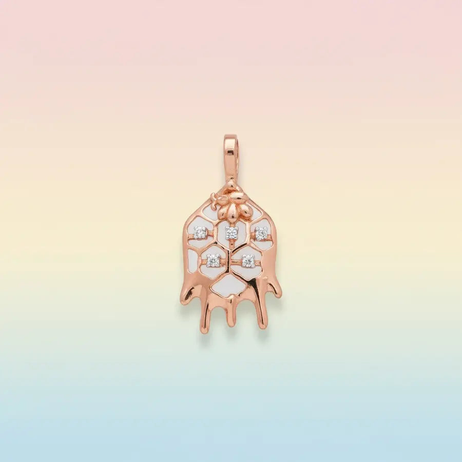 Bee Lattice Gold Pendant