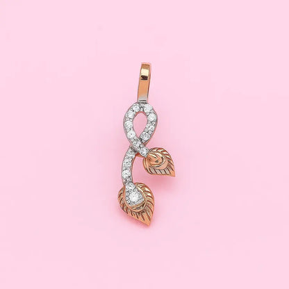 Twin Feathers Gold Pendant