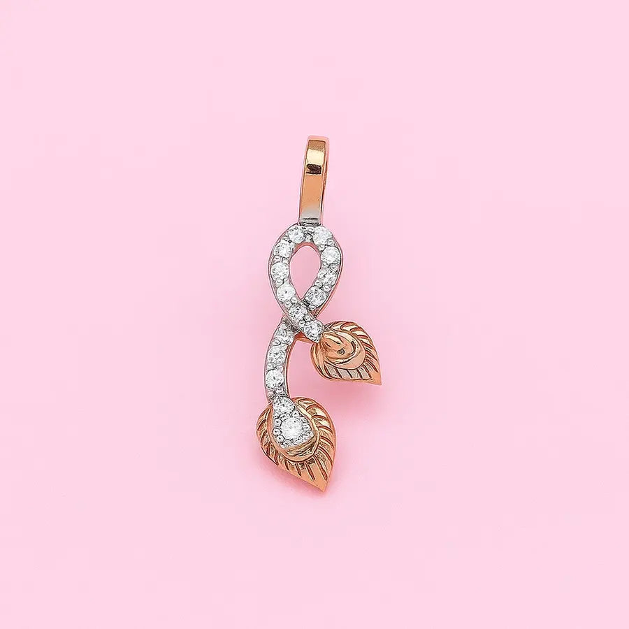 Twin Feathers Gold Pendant