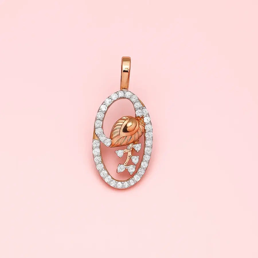 Dew Feather Stone Gold Pendant