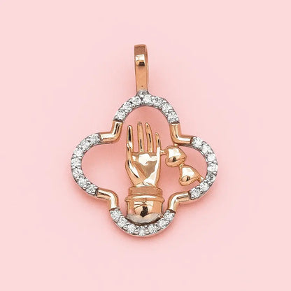 Heart Hands Gold Pendant