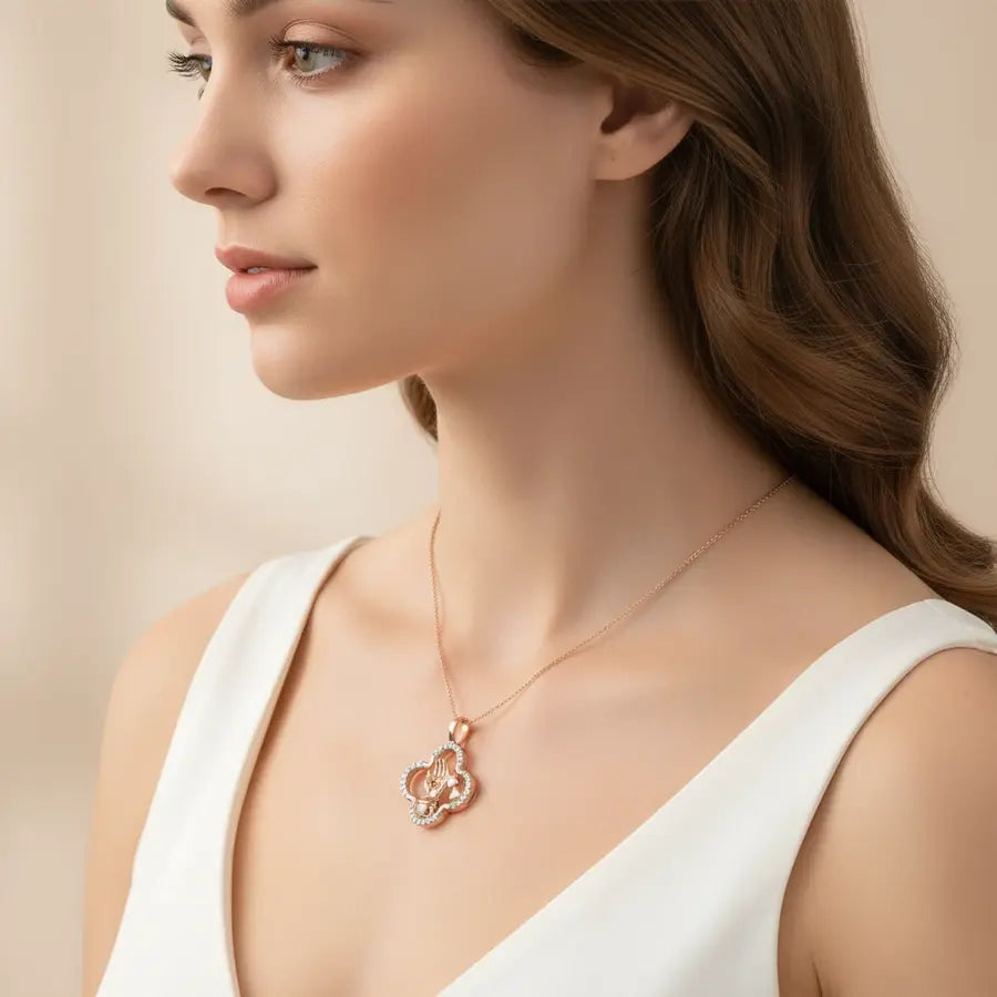 Heart Hands Gold Pendant