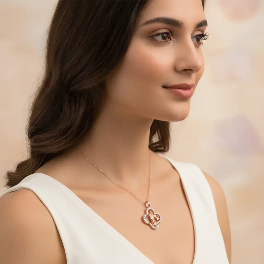 Heart Hands Gold Pendant