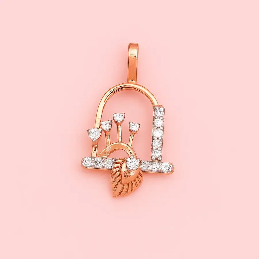 Feather Stone Gold Pendant