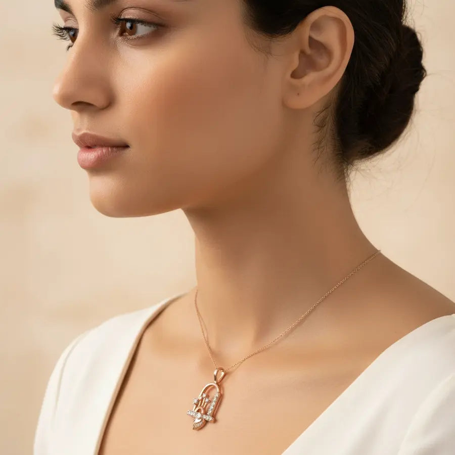 Feather Stone Gold Pendant