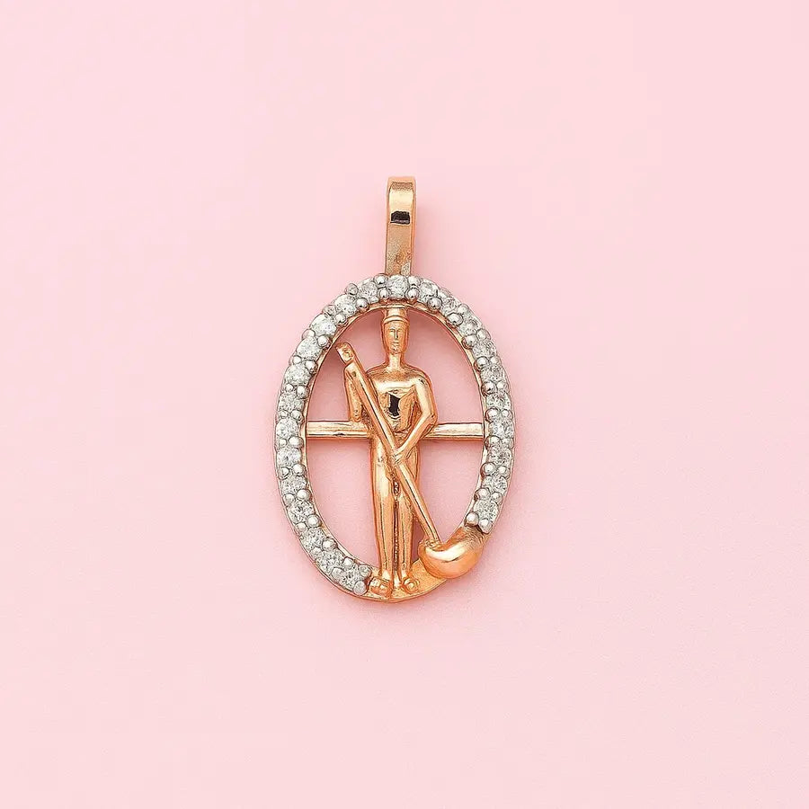 Sweeping Man Gold Pendant