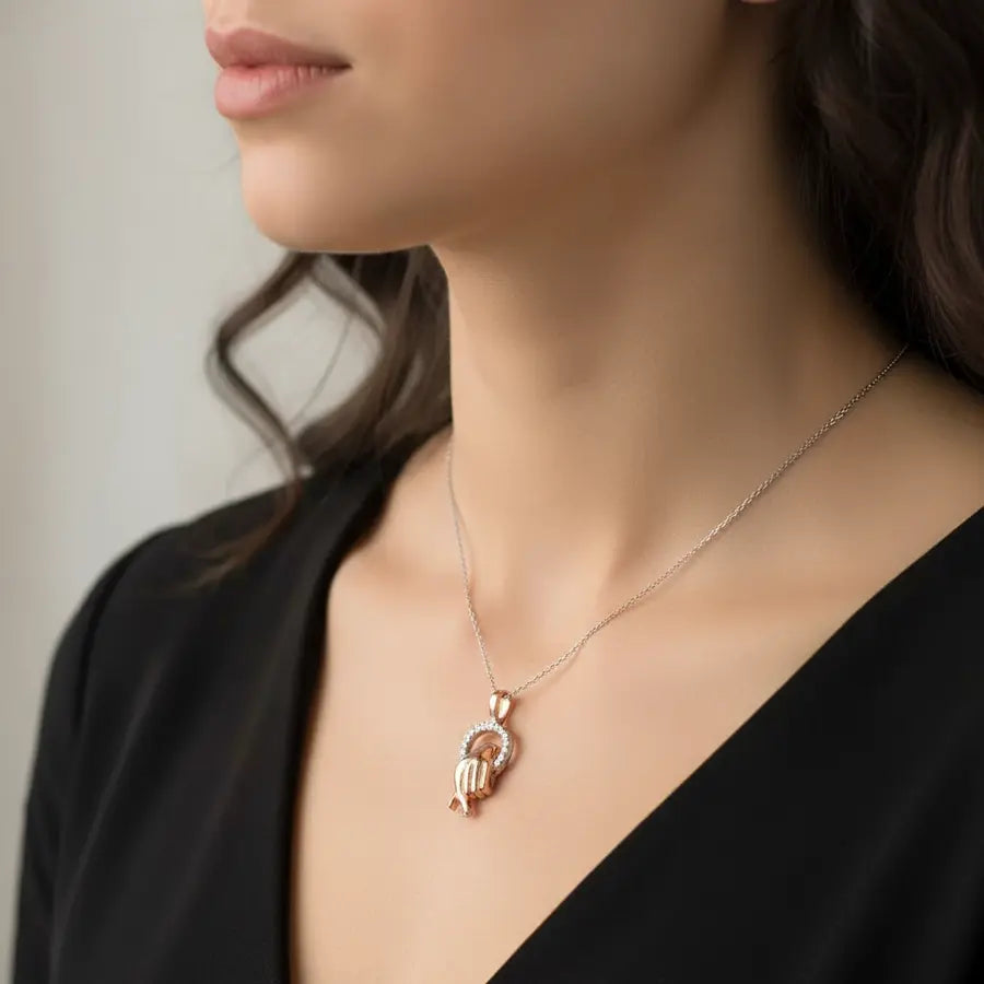 Finger Heart Gold Pendant