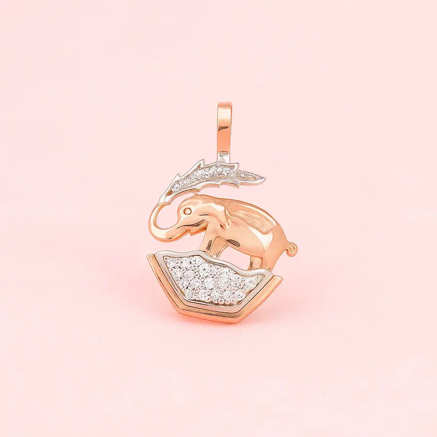 Elephant Water Gold Pendant