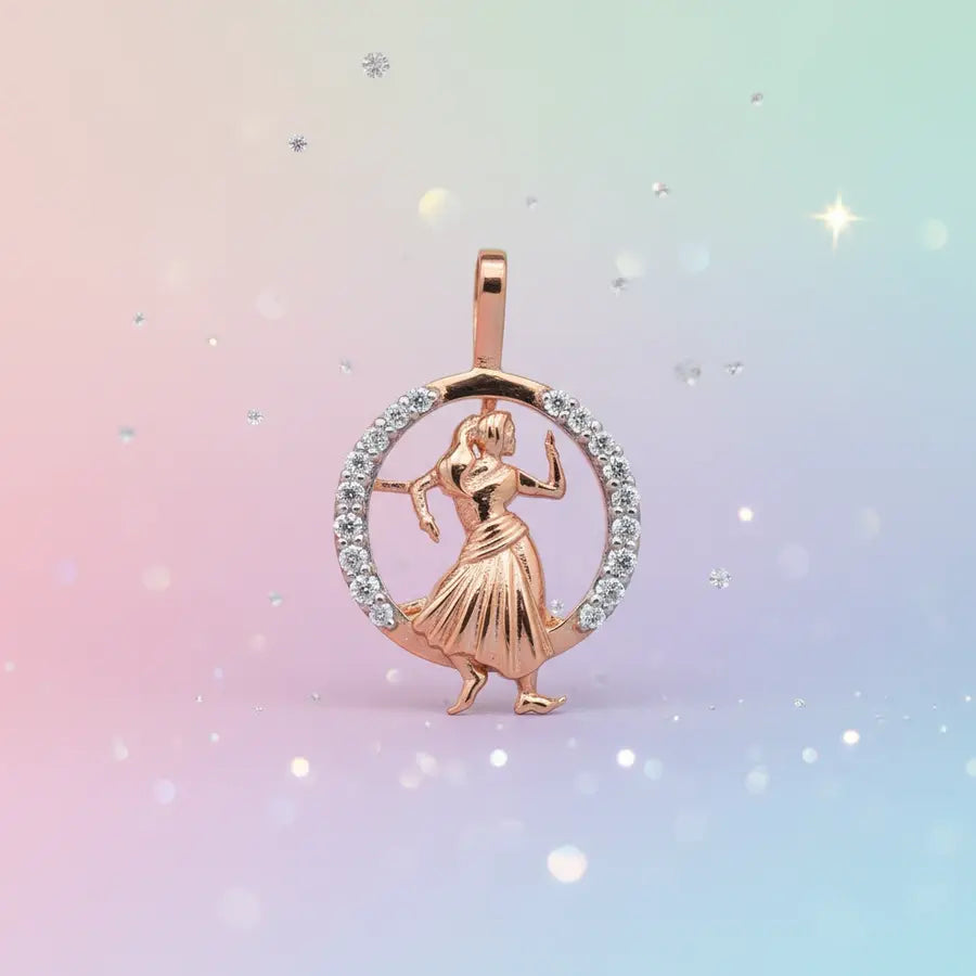 Lasya-inspired Bharathanatyam posture Gold Pendant