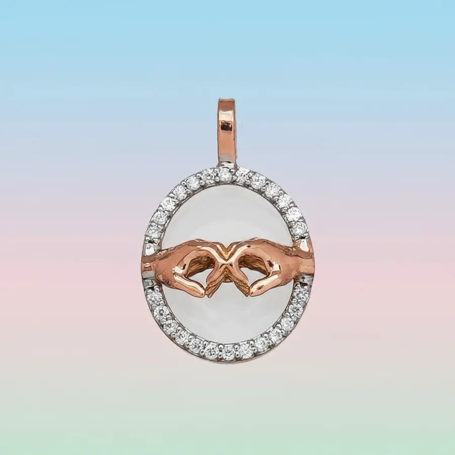 Unity Hands Embrace 14 Karat Gold Pendant