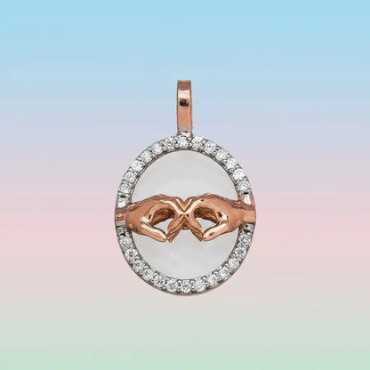 Unity Hands Embrace 14 Karat Gold Pendant