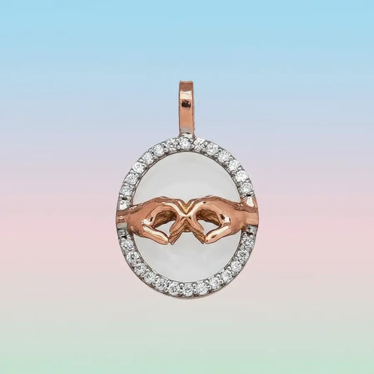 Unity Hands Embrace 14 Karat Gold Pendant
