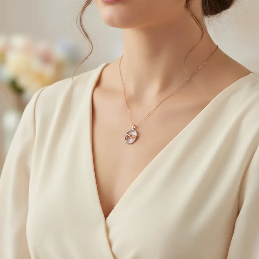 Unity Hands Embrace 14 Karat Gold Pendant