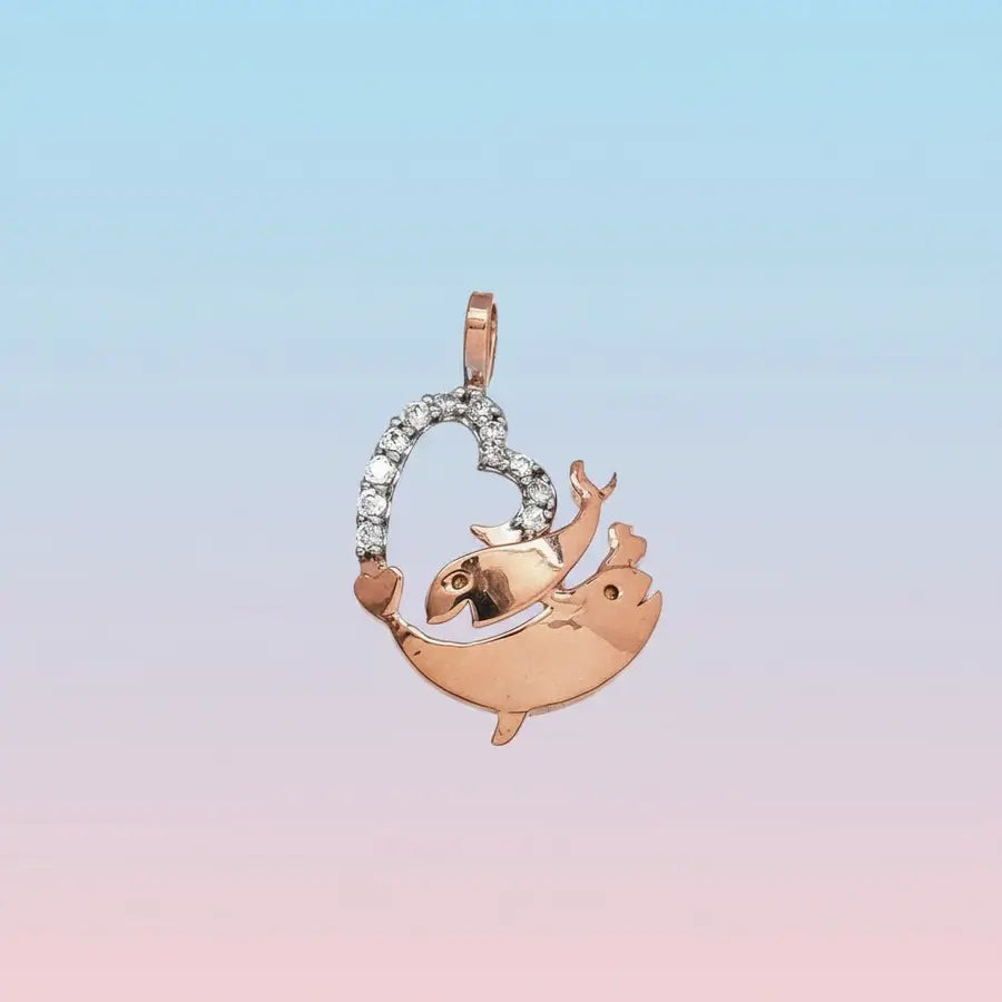 Dolphin Heart Gold Pendant