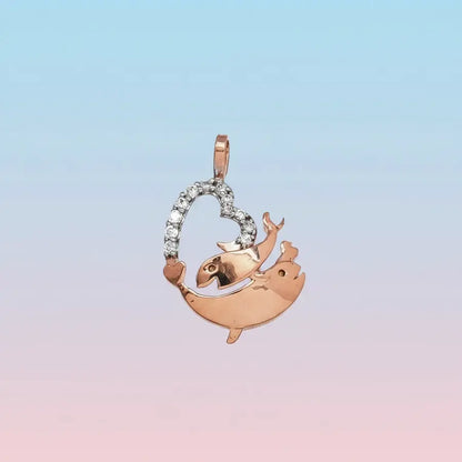 Dolphin Heart Gold Pendant