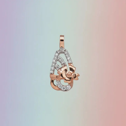 Stone Flower Gold Pendant