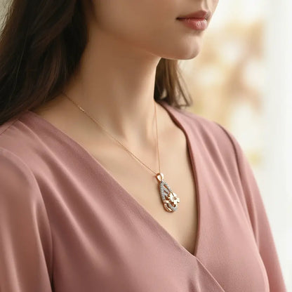 Stone Flower Gold Pendant