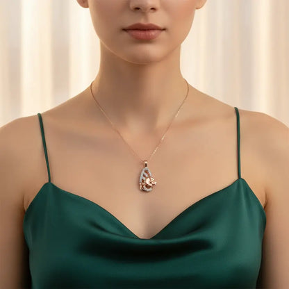 Stone Flower Gold Pendant