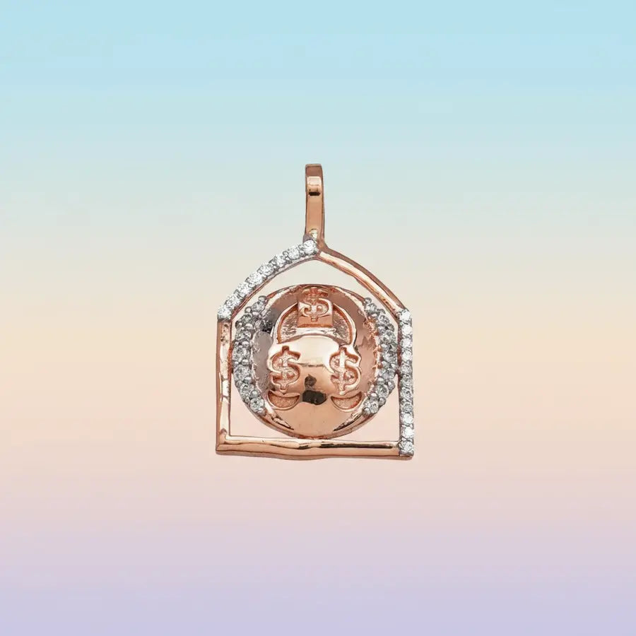 Dollar Eyes Smiley Gold Pendant