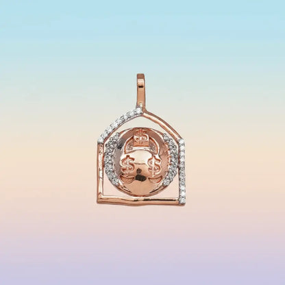 Dollar Eyes Smiley Gold Pendant