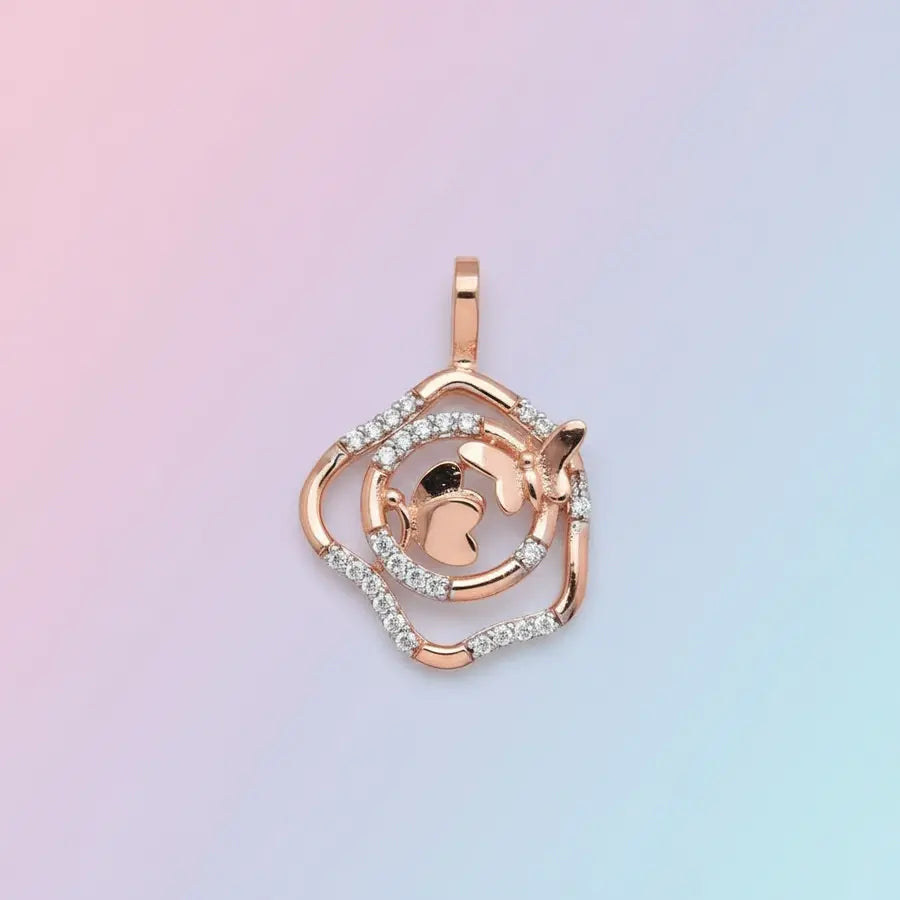 Bubbly Butterflies Gold Pendant