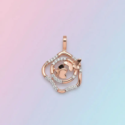 Bubbly Butterflies Gold Pendant