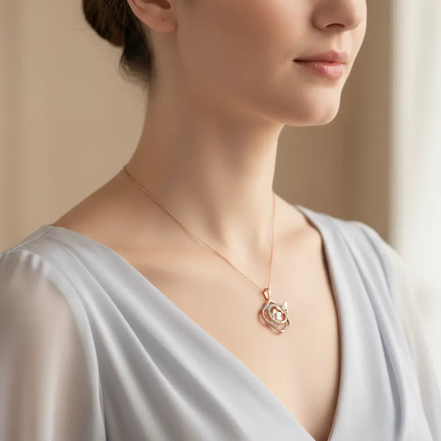 Bubbly Butterflies Gold Pendant
