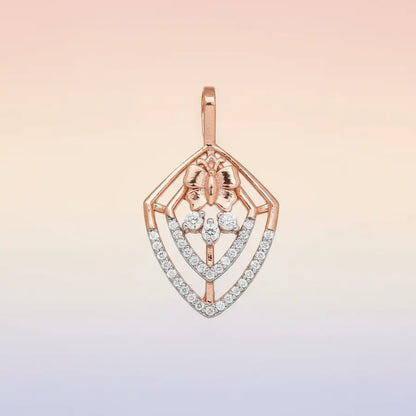 Diamond Butterfly Gold Pendant