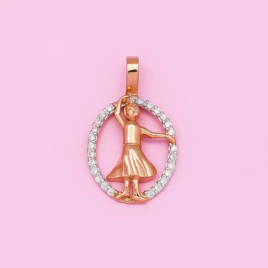 Woman Dance Gold Pendant
