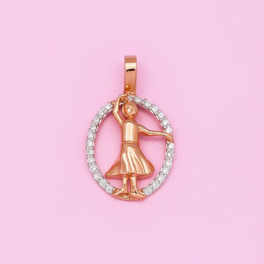 Woman Dance Gold Pendant
