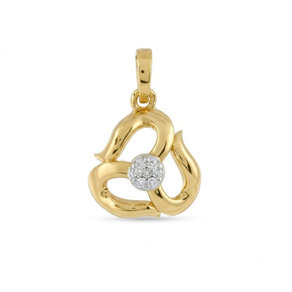 Intertwined Diamond Gold Pendant