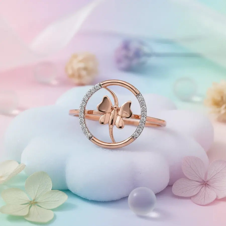 Butterfly Circle Gold Ring