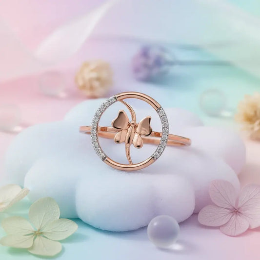 Butterfly Circle Gold Ring