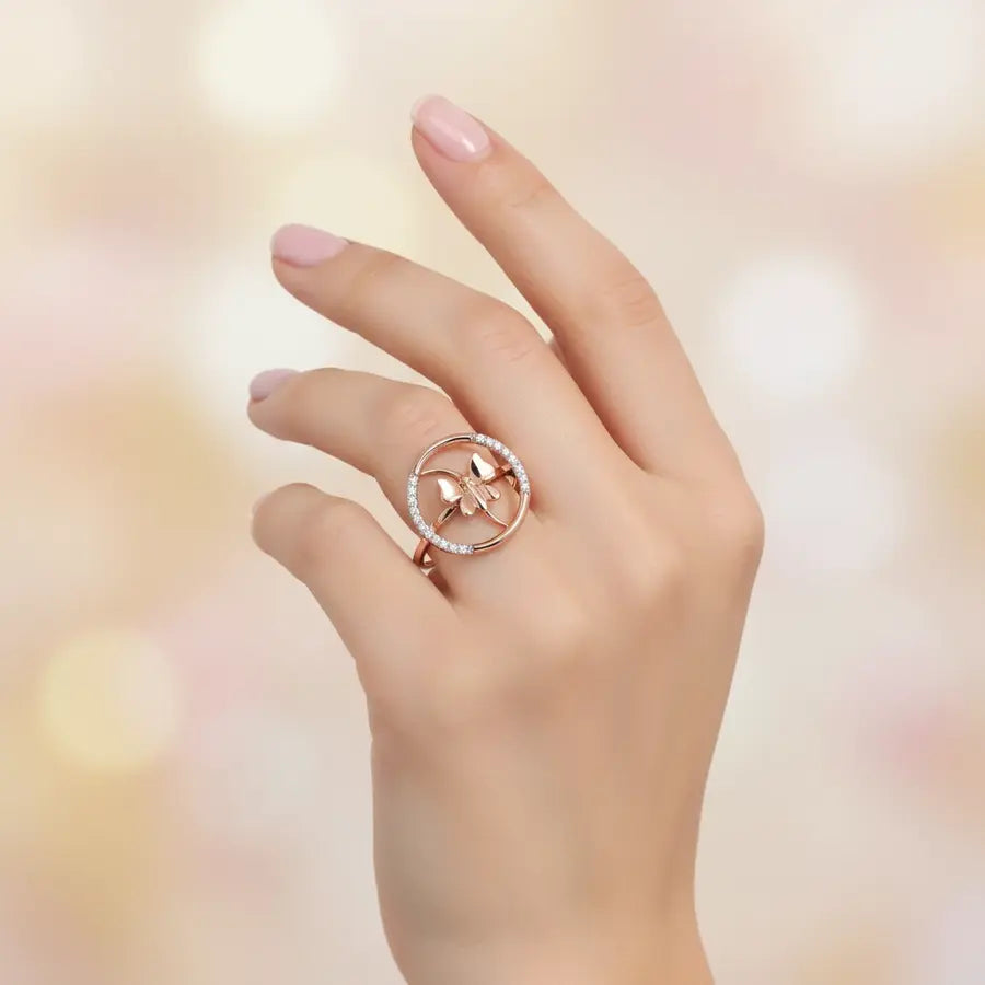 Butterfly Circle Gold Ring