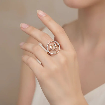 Butterfly Circle Gold Ring