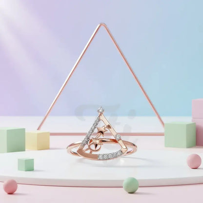 Cosmic Triangle Gold Ring