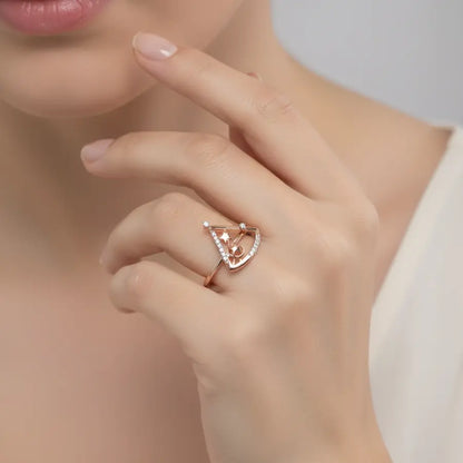 Cosmic Triangle Gold Ring