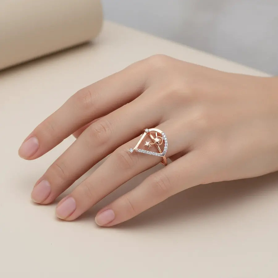 Cosmic Triangle Gold Ring