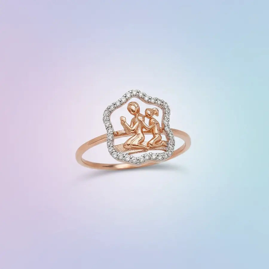 Prayer Duo Gold Ring