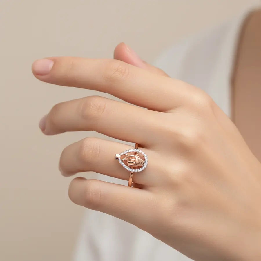 Korean Heart Gold Ring