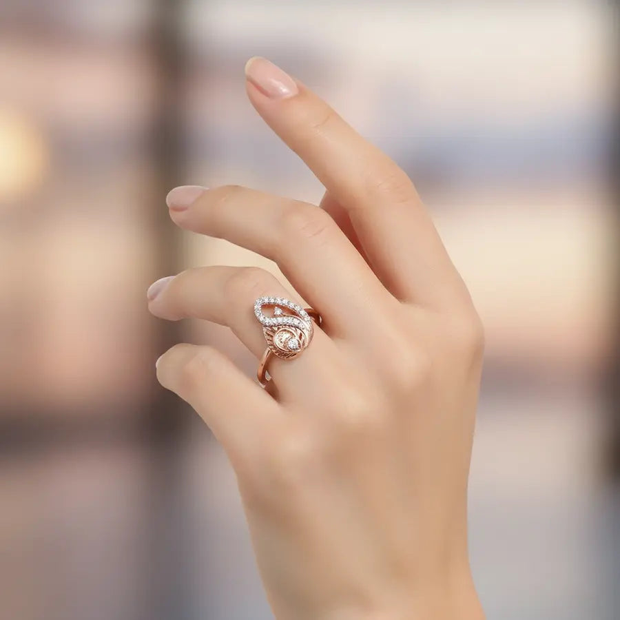 Peacock Pride Gold Ring