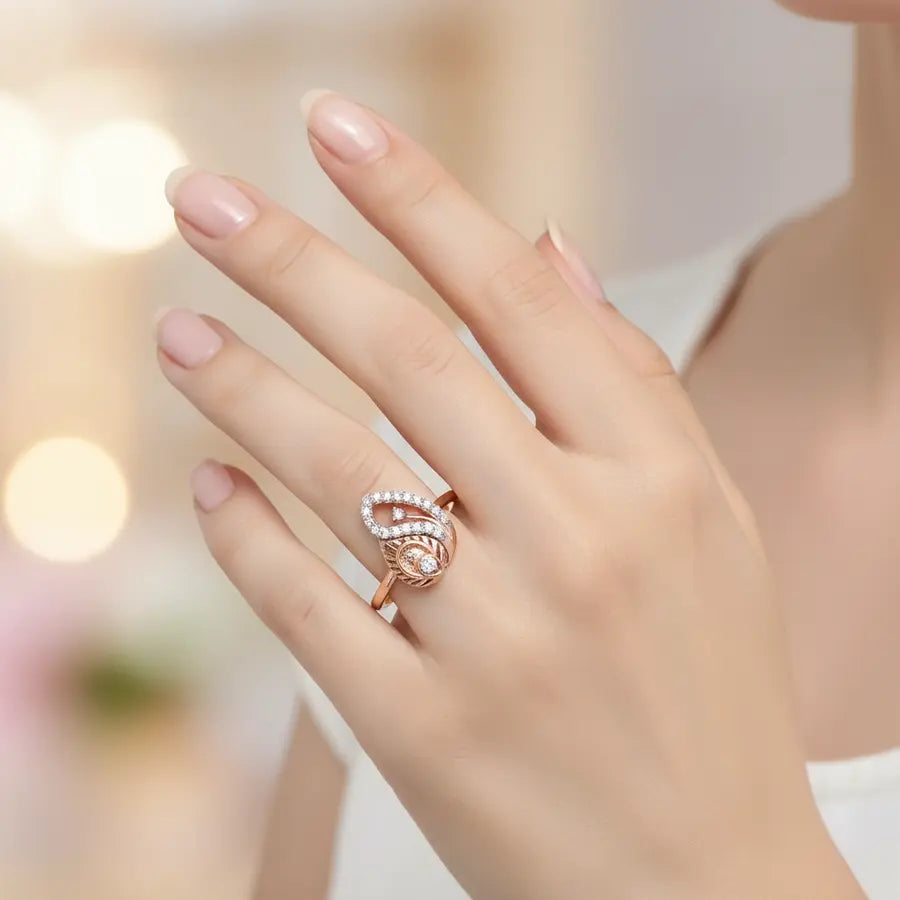 Peacock Pride Gold Ring