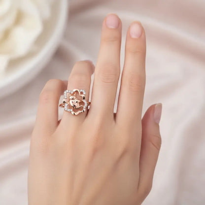 Heart Cat Gold Ring