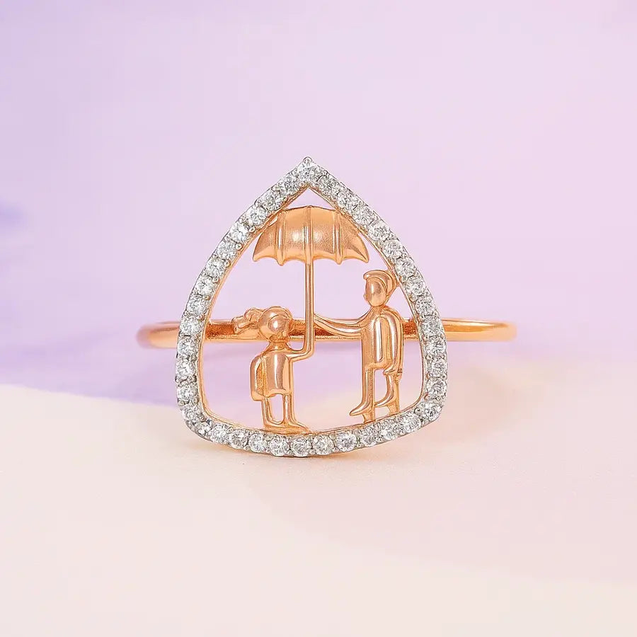 Shared Umbrella Gold Ring