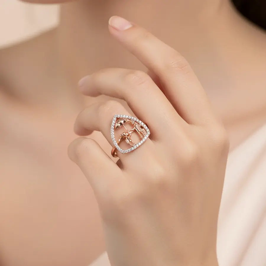 Shared Umbrella Gold Ring